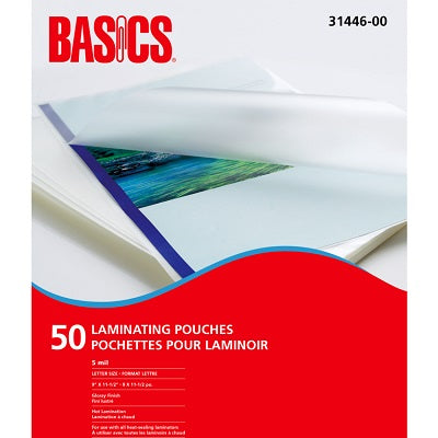 Laminating Pouch-Basics Brand Letter Size 5Mil 50/Pk 5247401