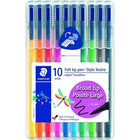 Marqueurs triplus® Broadliner de Staedtler®, 1,0 mm, couleurs assorties, 10/pqt