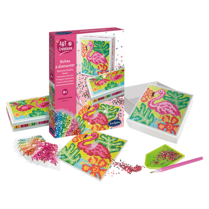 DIAMOND PAINTING KITS - PINK FLAMINGOS