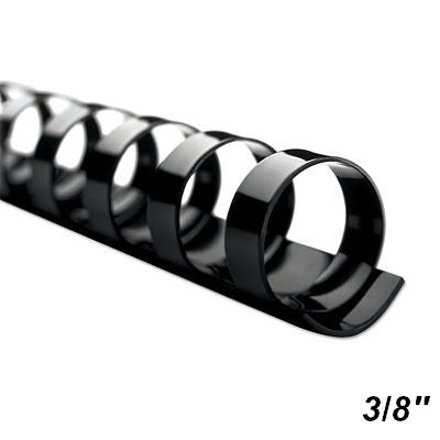 Bandes De Reliure En Plastique, 0,38 Po, Noir