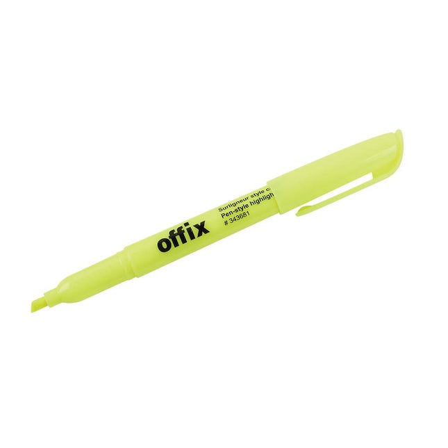Surligneur style stylo Offix Jaune
