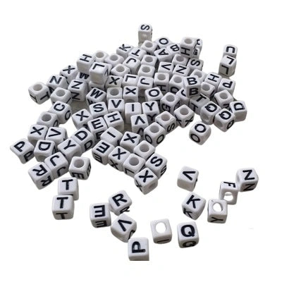 Letter Beads, Wood, Assorted Colors 250/Pack 