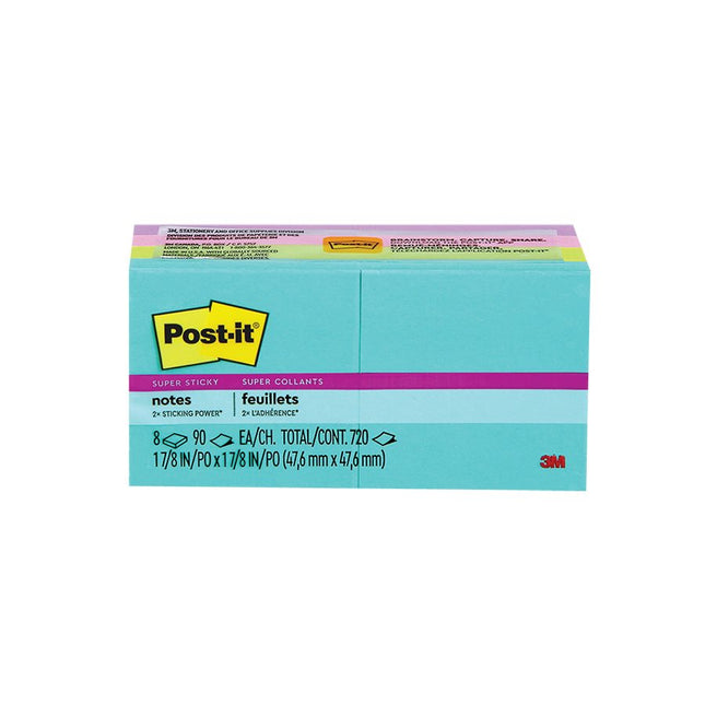 Feuillets Post-it® Super Sticky - collection Éclat de lumière 2x2''