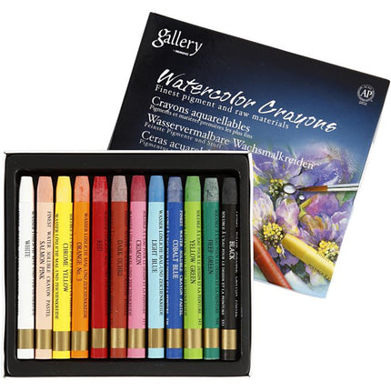 Crayons aquarellables pqt 12 Gallery Mungyo