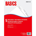 Intercalaires D'Index À 5 Onglets Effaçables De Basics, Blanc
