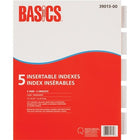 Intercalaires Insérables De Basics, 5 Onglets, Transparent