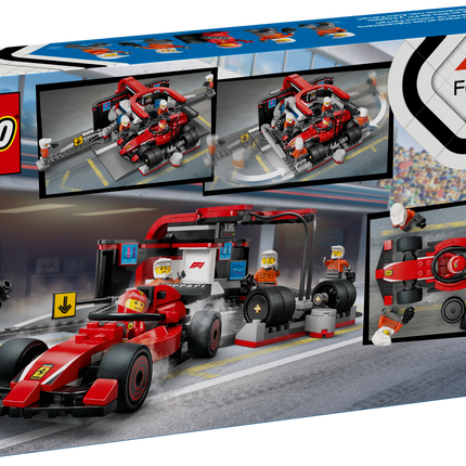 Lego City 60443 L’arrêt au stand et les mécaniciens de F1® avec la voiture Ferrari
