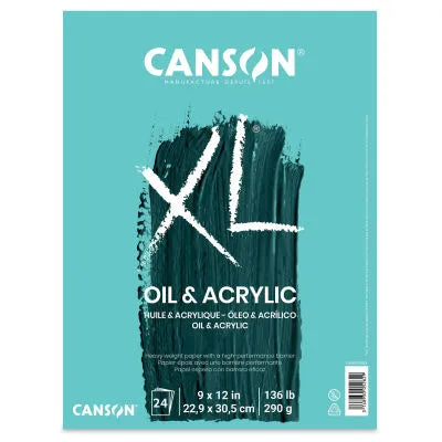 Bloc Papier Art - Xl Huile & Acrylique, Repliable 9X12, 24 Feuilles
