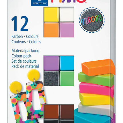 Pate a modeler FIMO Boite de 12 Neon