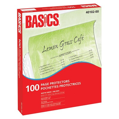 Box of 100 protective sleeves 8.5x11 basics matte finish