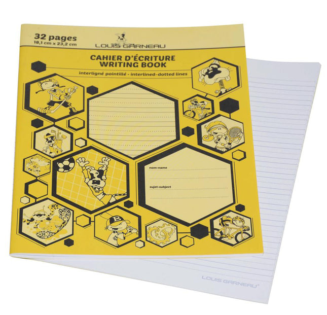 Cahier interligné pointillé Louis Garneau 32 pages 18.1cmX23.2cm