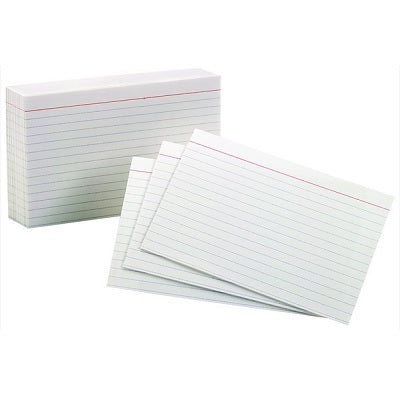 Paquet De 100 Fiches Lignées 1 Face, 4 X 6 Po, Blanc - 41