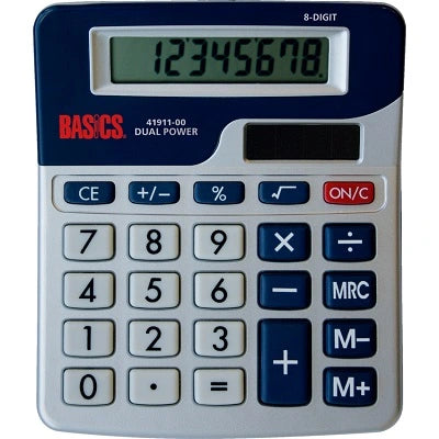 Calculatrice De Bureau À 8 Chiffres Et Alimentation Double De Basics