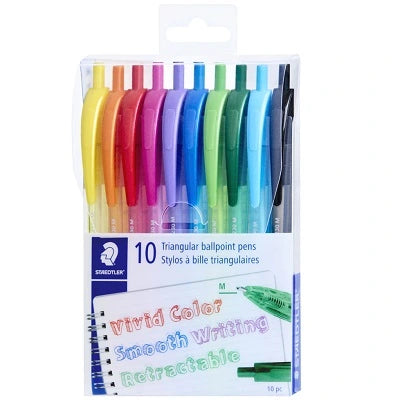 Pen-Retractable, Triplus Ballpoint Assorted 10/Pk