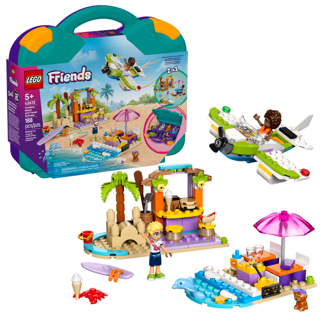 LEGO® Friends La valise créative de plage et de voyage, Ensemble de jouet à construire 42672