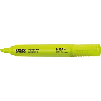 Basics Yellow Highlighter Beveled Tip