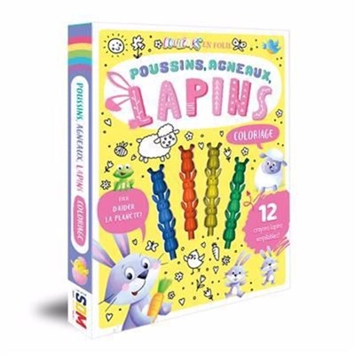 Poussins, agneaux, lapins : coloriage cof.
