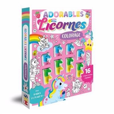 Adorables licornes : coloriage cof.