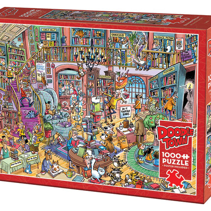 CT Cobble Hill DoodleTown: Bookshop Bedlam | 1000 Piece