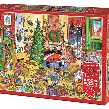 CT Cobble DoodleTown: Catch Santa | 1000 Pieces 