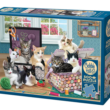 C-T Cobble Hill Crafty Kittens | 500 Piece