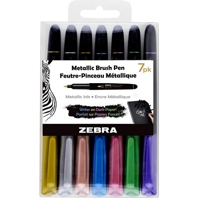 Feutre-Pinceaux Métalliques De Zebra Zensations, Couleurs Assorties, 7/Pqt