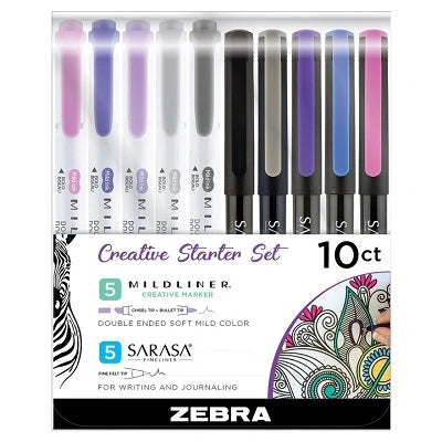 Highlighter/Pen Set-Creative,Mildliner&Sarasa Fineliner 10/P