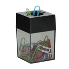 Magnetic Paper Clip Bowl, Transparent and Black