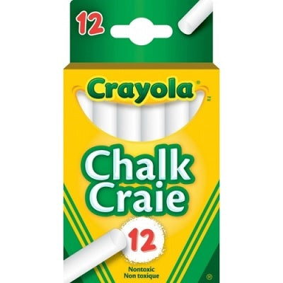 Craies Blanches Crayola(Md) Avec Onglet De Suspension, 12 Par Boîte