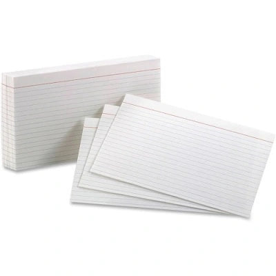 Paquet De 100 Fiches Lignées 1 Face, 5 X 8 Po, Blanc - 51