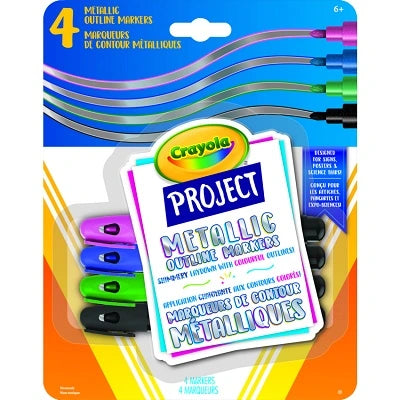 Marker-Crayola Metallic Outline, Assorted 4/Pk