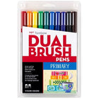 Marqueurs-Pinceaux À Double Pointe Mono De Tombow, Couleurs Primaires Assorties, 10/Pqt.
