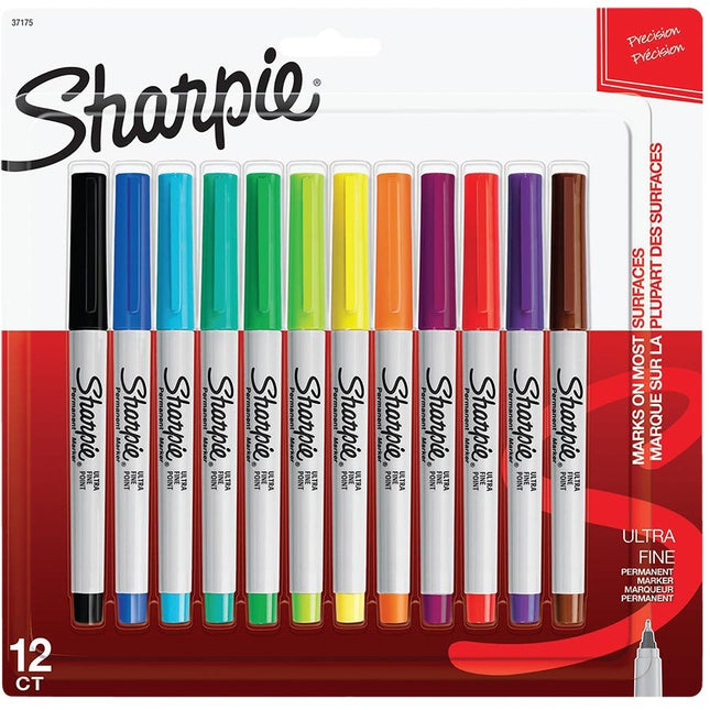 Marqueur permanent ultra-fin Sharpie 12/pqt