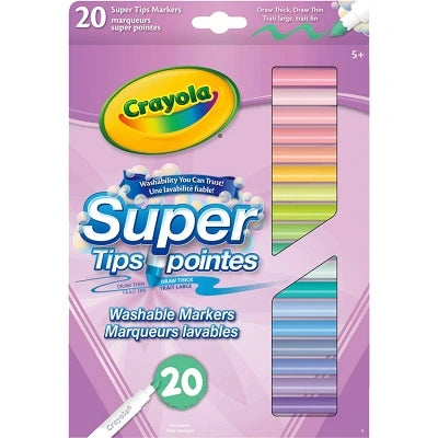 Marker-Crayola Washable, Super Tips Pastel Colors 20/Pk
