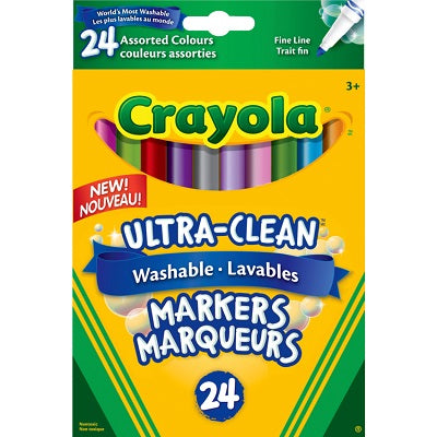 Marqueurs Lavables À Pointe Fine Crayola(Md), 24 Couleurs