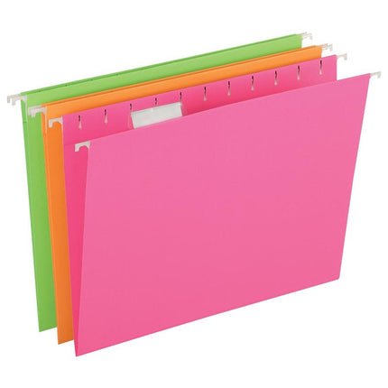 Dossiers suspendus Fluo Glow Lettre 12/pqt