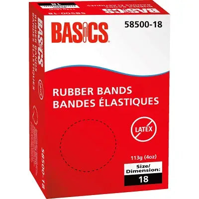 Rubber Bands-1/4 Lb. Box #18 1/16X3 Basics Brand