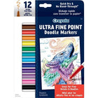 Marker-Crayola Permanent, Doodle Ultra Fine Point 12/Pk