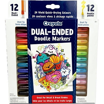Marker-Crayola Permanent, Doodle Dual Ended 12/Pk
