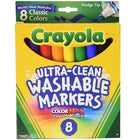 Crayola Washable Chisel Marker Set, 8 Classic Colors 