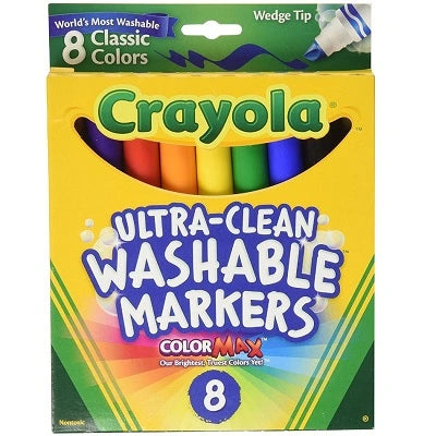 Ensemble De Marqueurs Lavable Crayola, Biseautee, 8 Couleurs Classiques
