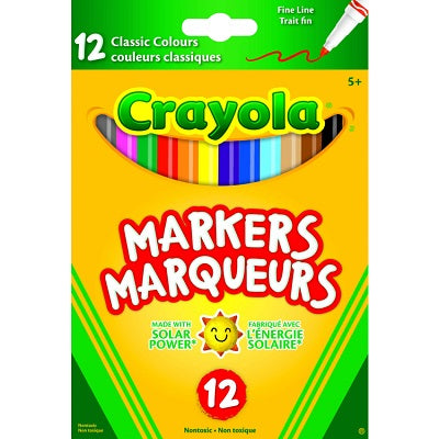 Crayola® Fine Point Markers, Classic Colors, 12/Pack