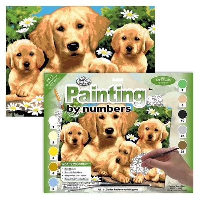 PAINTED. NUMBER GOLDEN RETRIEVER