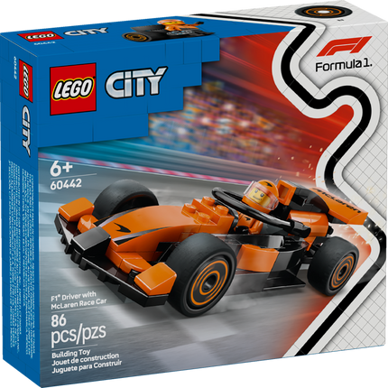 LEGO® City F1® Driver with McLaren Racing Car, Mini Vehicle Set 60442