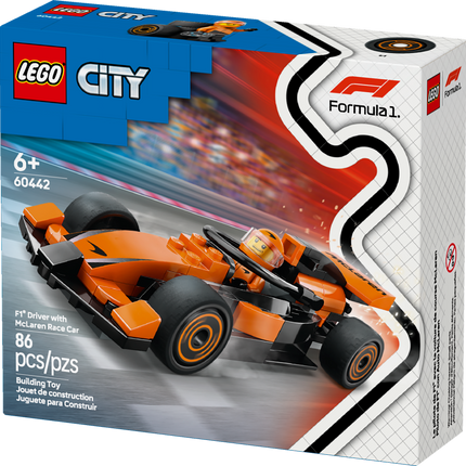 LEGO® City F1® Driver with McLaren Racing Car, Mini Vehicle Set 60442