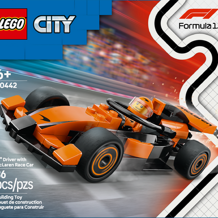 LEGO® City F1® Driver with McLaren Racing Car, Mini Vehicle Set 60442