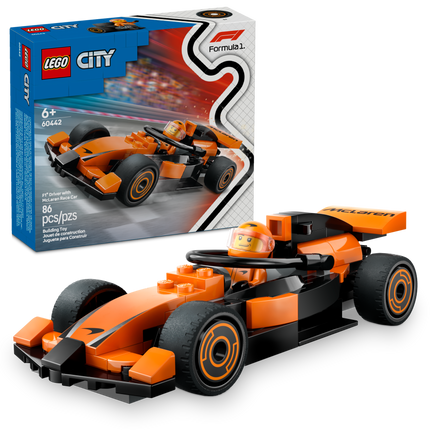 LEGO® City F1® Driver with McLaren Racing Car, Mini Vehicle Set 60442