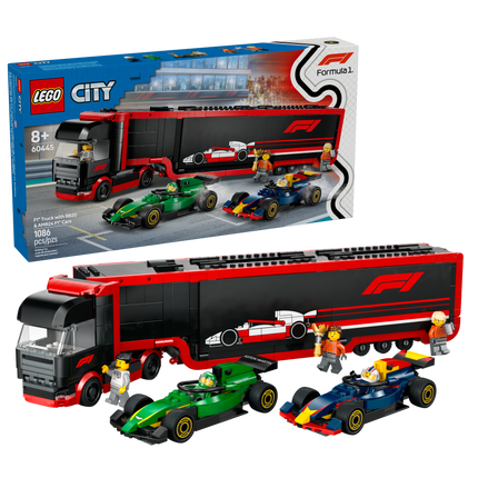 LEGO® City F1® Truck with RB20 and AMR24 F1® Cars, Race Transporter Set