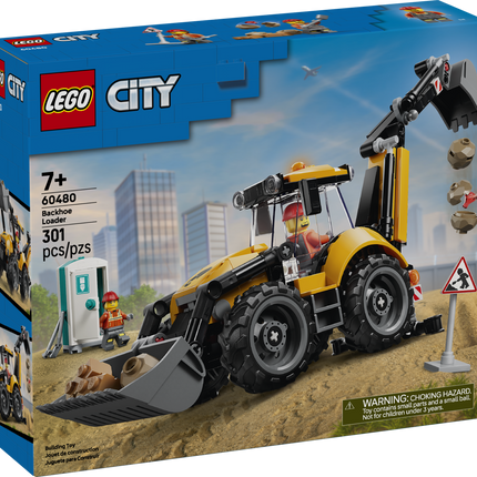 LEGO® City Yellow Backhoe Loader, Construction Toy 60480