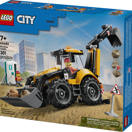 LEGO® City Yellow Backhoe Loader, Construction Toy 60480